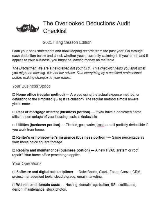 deductions audit checklist